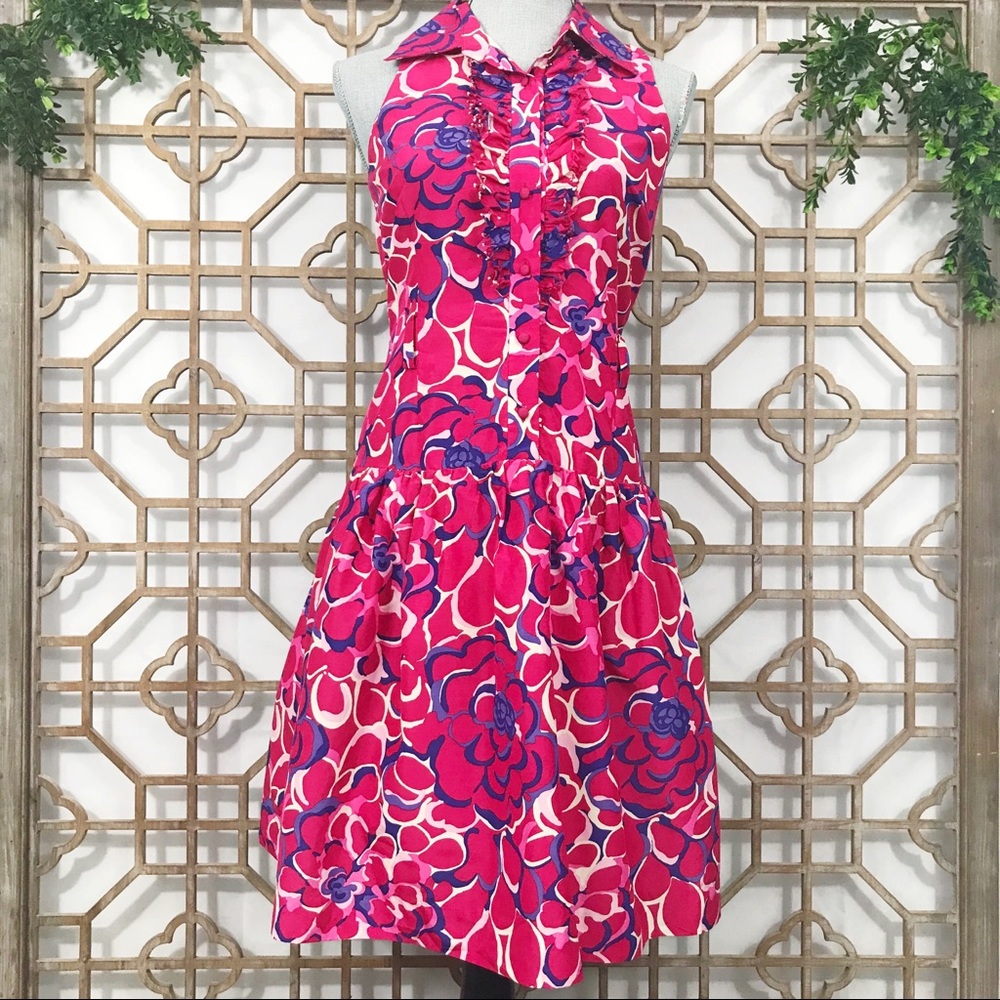 Lilly Pulitzer Pink & Purple Floral Silk Dress